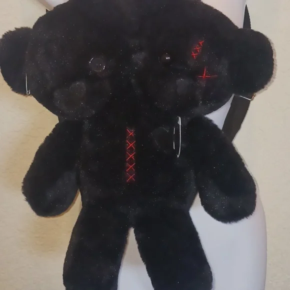 Hot Topic Black Double Teddy Bear Backpack - Picture 4 of 8